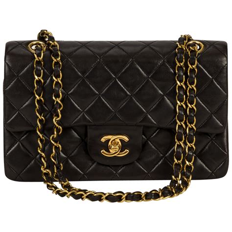 black and gold chanel bag|chanel bag black classic.